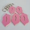 Lips3 Laser Acrylic Shapes : Pastel Acrylic Range : Lip Shape Keychain, Disc + Keyring (Set of 5)