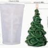 3D Christmas Tree with Roses (3DRT) - 2 Silicone Mould : 3D Christmas Tree with Roses (3DRose)