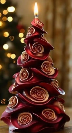 3D Christmas Tree with Roses (3DRT) Silicone Mould : 3D Christmas Tree with Roses (3DRose)