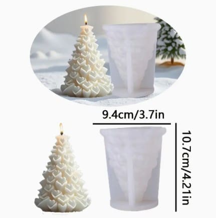 3D Love Tree 2 Silicone Mould : 3D Love Christmas Tree with Hearts (3DLove)