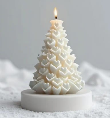 3D Love Tree Silicone Mould : 3D Love Christmas Tree with Hearts (3DLove)