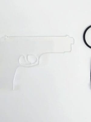 Clear Gun Keychain 1 Laser Acrylic Shapes : CLEAR Acrylic GUN Shapes (3 & 5mm)