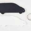Black and White Van Keychain Laser Acrylic Shapes : BLACK or WHITE Van Keychain with split keyring