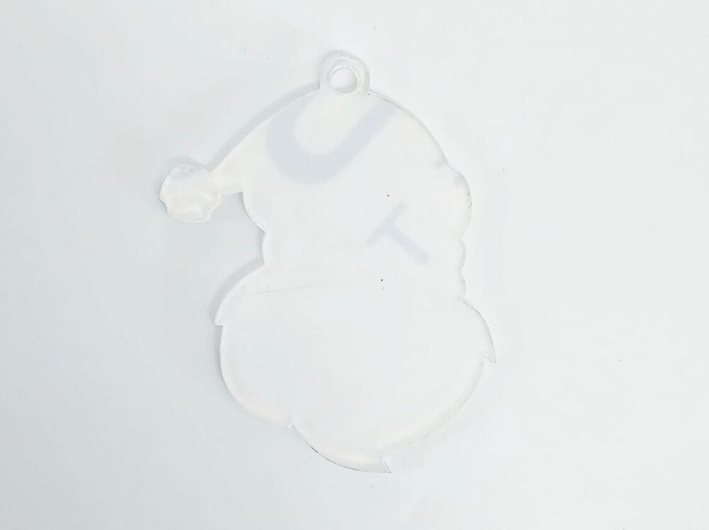 Laser Sublimation Blanks : Subli-Acyrlic (with white coating) Christmas Hanging Ornaments : Father Christmas (3 or 4mm)
