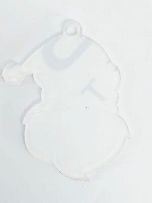 Subli;Clear Acrylic Santa Head Laser Sublimation Blanks : Subli-Acyrlic (with white coating) Christmas Hanging Ornaments : Father Christmas (3 or 4mm)
