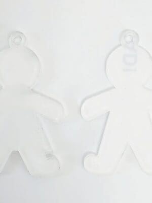 Laser Sublimation Blanks : Subli-Acyrlic (with white coating) Christmas Hanging Ornaments : Ginger Bread Girl and Boy (3 or 4mm)