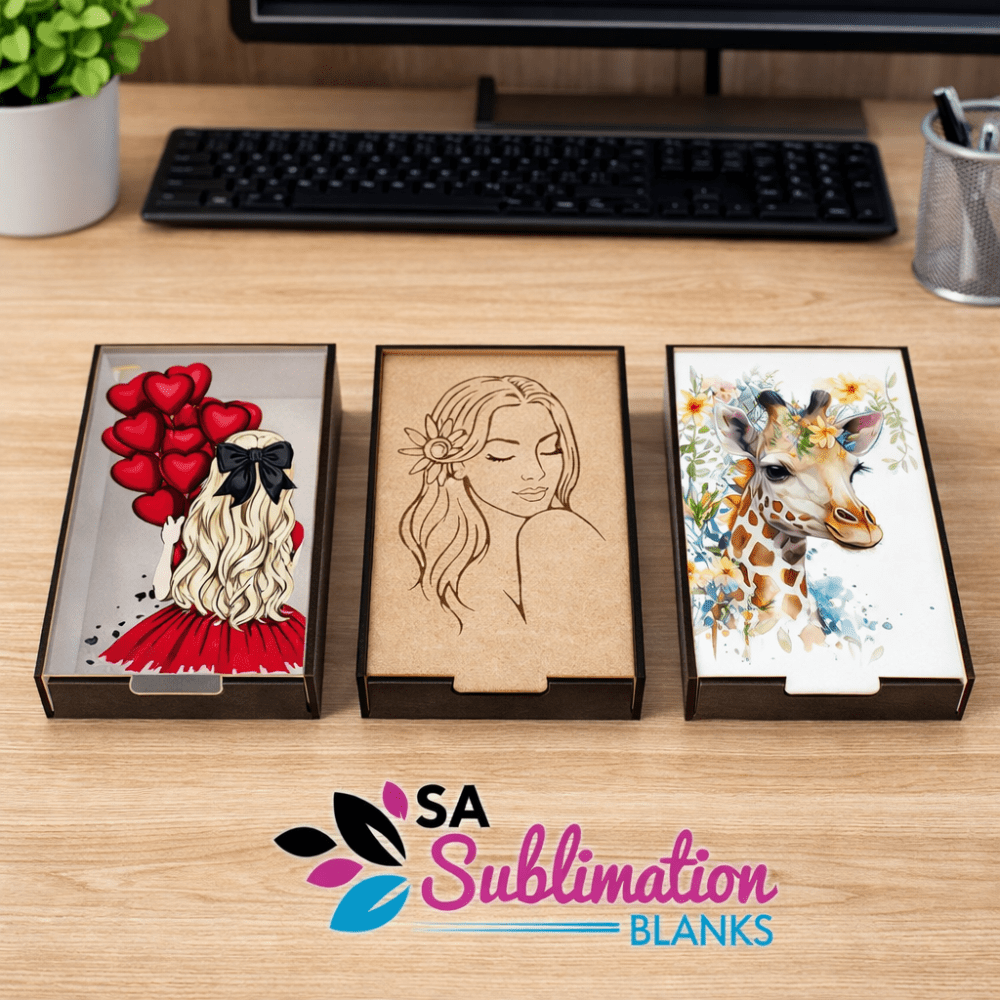 Slider Boxes4 Laser Sublimation Blanks : DIY MDF Sliding Box with 3 lid options