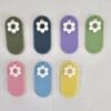 All Colours with Flowers Laser Acrylic Shapes : Pastel Acrylic Range : Blank Oval Keychain with White Flower Charm