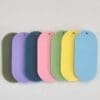 All Oval Colours Laser Acrylic Shapes : Pastel Acrylic Range : Blank Oval Keychain with White Flower Charm
