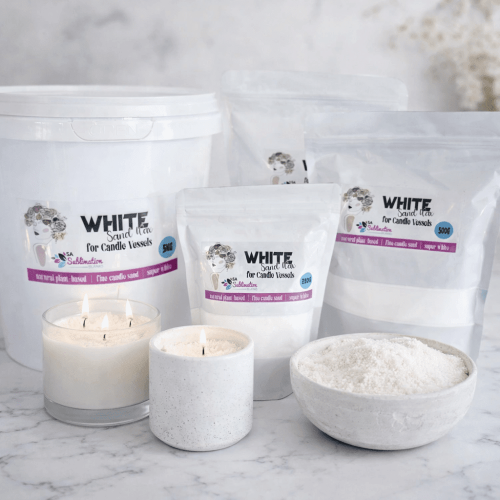 SandwaxMain Wax Candle Supplies & Consumables : White Sand Candle Wax + Wicks
