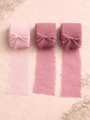 3 Piece Ribbon Chiffon Set Pink Arts & Crafts : 3 Roll Pink Chiffon Ribbon Set (CRP)