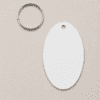 Laser  Sublimation Blanks : Super Glossy 3 or 5mm Single or Double Sided Sublimation MDF 6 by 4cm OVAL Keychain + Silver Split Keyring