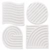 4PieceRetroCoasterSet_4Retro Silicone Mould : 4-Piece Geometric Coaster & Mini Tray Silicone Mould Set (4Retro)