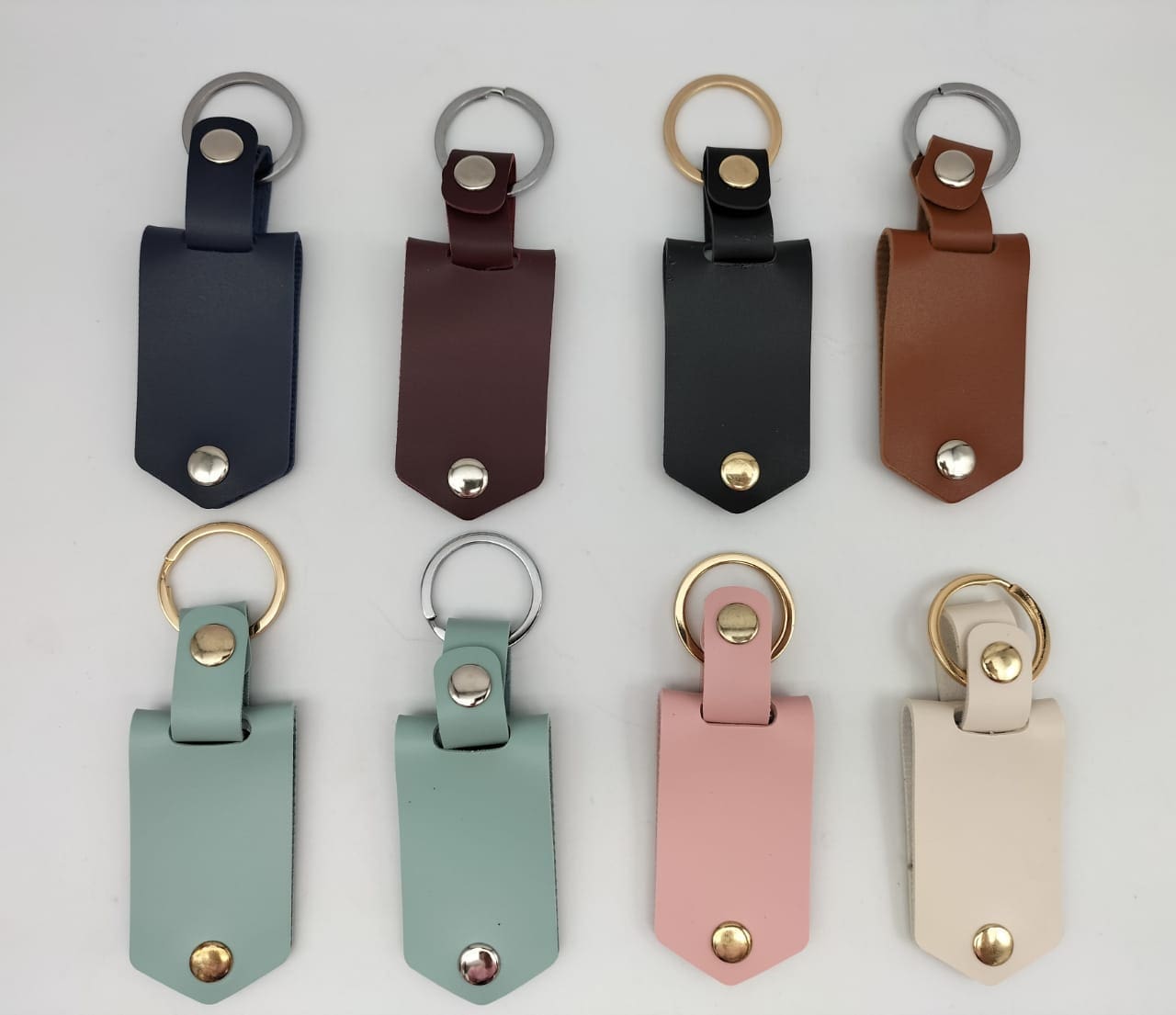 SoftPULeatherKeyrings Sublimation Blanks : Soft PU Leather Keyring with metal insert