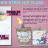 Sublimation Blanks : PU Leather Steel Hip Flask (6, 7 and 8oz)