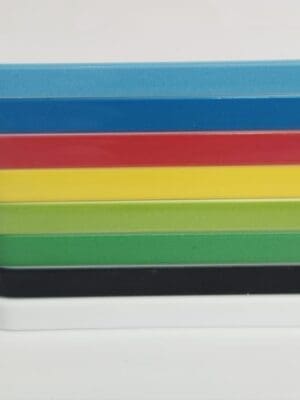 polymer keychains 4 Sublimation Blanks : Rectangle Coloured Polymer Keyring Set (ZZ)