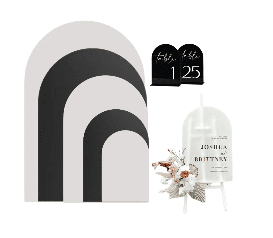 Archblackandwhite Laser Acrylic Blanks : BLACK & WHITE ARCHED A6, A5, A4, A3, A2, A1 Sheets (3mm)