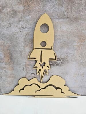MDF Space Ship Laser DIY Wall Art : MDF Rocket (3mm or 6mm)