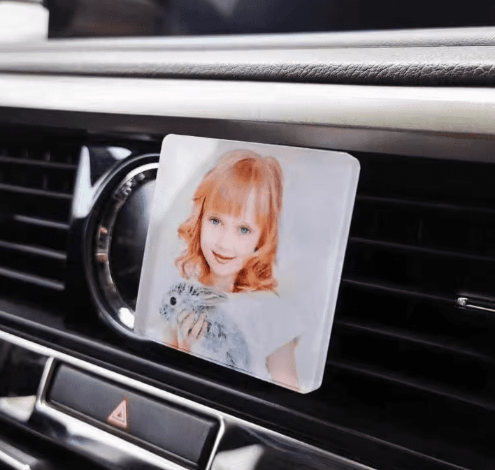 Airfresher3 Laser Sublimation Blanks : STEP 1 : CHOOSE YOUR SHAPE : 3 or 4mm Subli-Acrylic Car Air freshener Blank Car Perfume Clip (Square, Rectangle, Oval, Heart, Circle)
