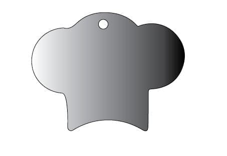 Chefhat Laser Sublimation Blanks : Glossy 3mm Single or Double Sided Sublimation MDF CHEF HAT Keychain + 30mm Split Keyring