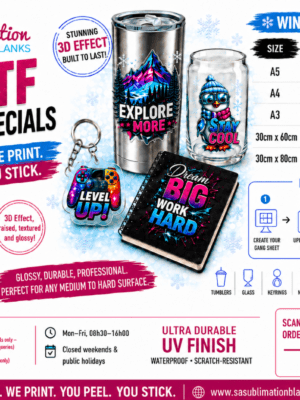 UVStickerWinderSale 3D UV DTF Stickers : A5, A4 or A3 Customised Stickers (Gang Sheet Creator2)